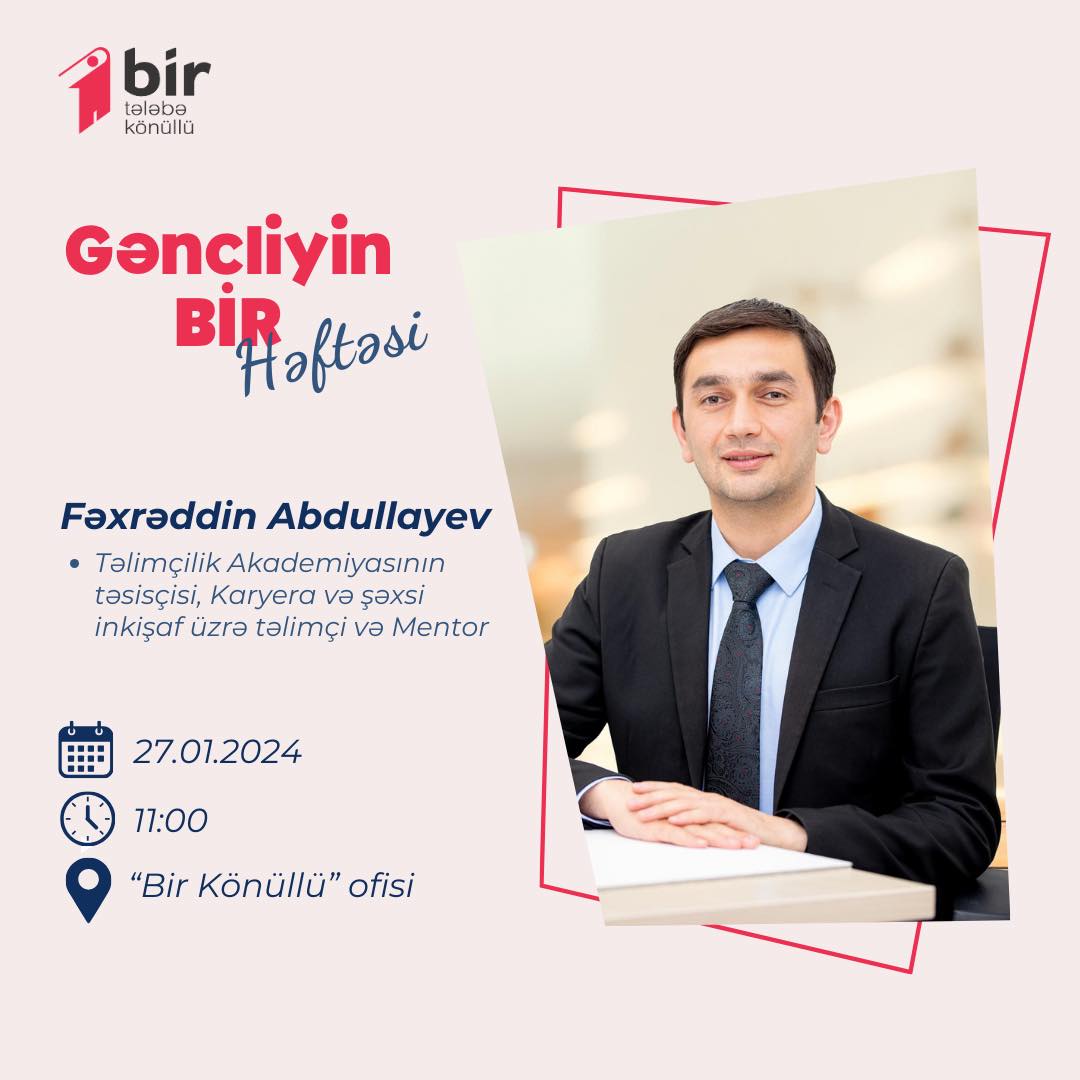 “Gəncliyin Bir Həftəsi 5” layihəsi çərçivəsində ilk təlimimizi təqdim edirik!
